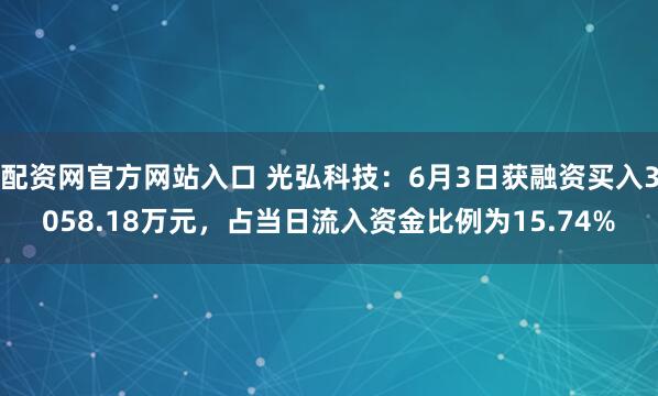 配资网官方网站入口 光弘科技：6月3日获融资买入3058.18万元，占当日流入资金比例为15.74%