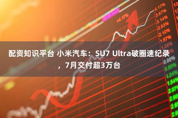 配资知识平台 小米汽车：SU7 Ultra破圈速纪录，7月交付超3万台